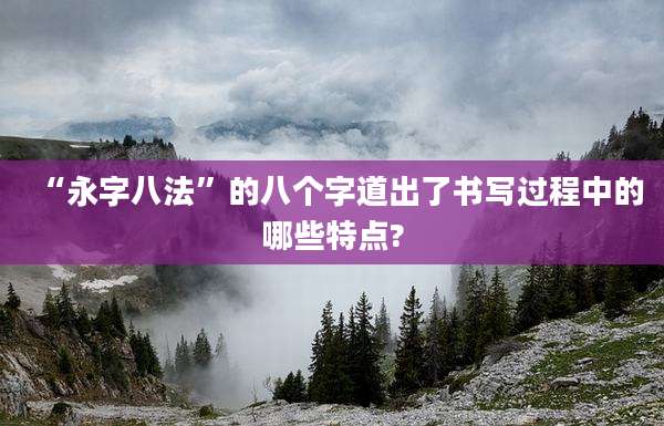 “永字八法”的八个字道出了书写过程中的哪些特点?