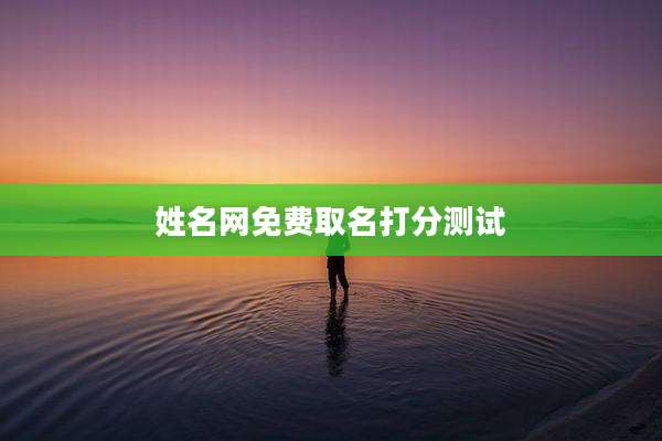 姓名网免费取名打分测试