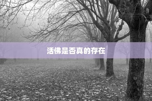 活佛是否真的存在