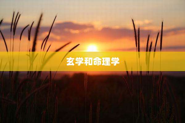 玄学和命理学