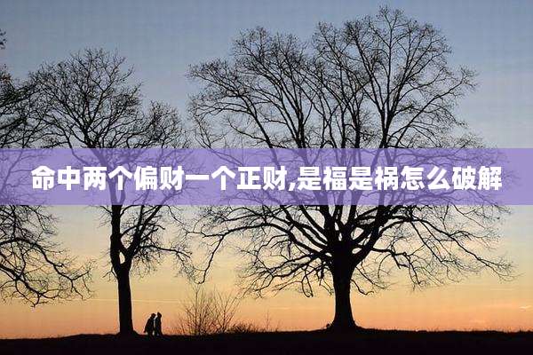 命中两个偏财一个正财,是福是祸怎么破解