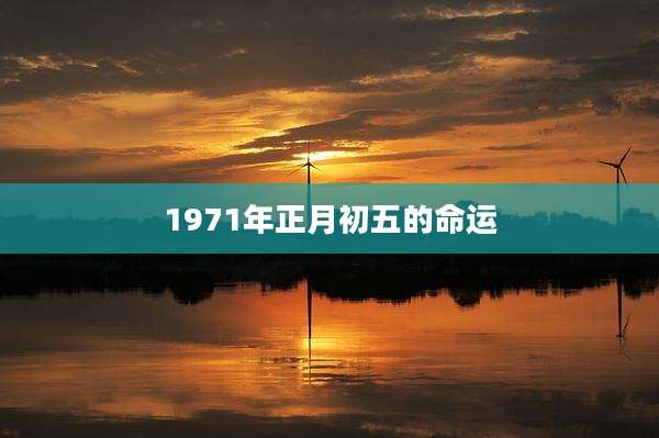 1971年正月初五的命运