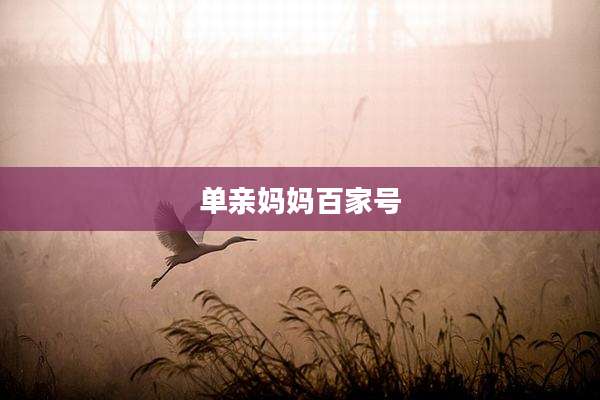 单亲妈妈百家号