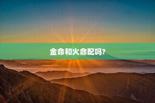 金命和火命配吗?