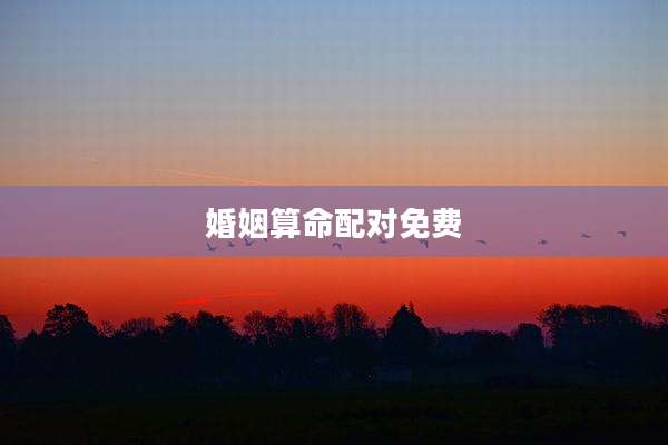 婚姻算命配对免费