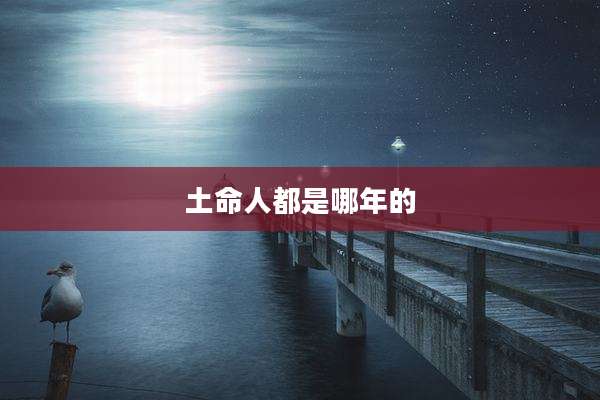 土命人都是哪年的