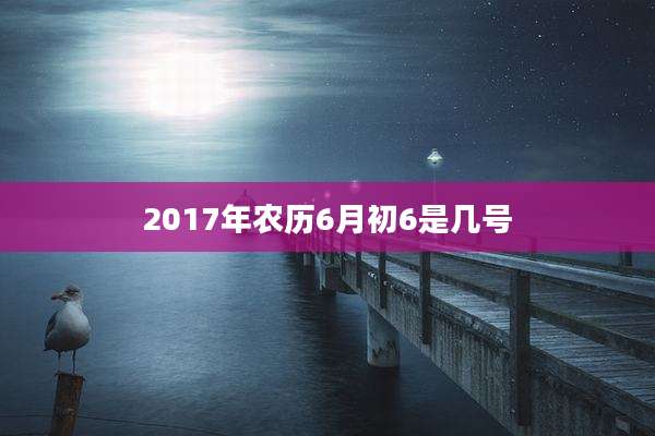 2017年农历6月初6是几号