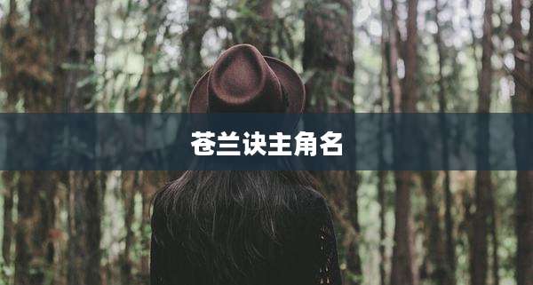 苍兰诀主角名