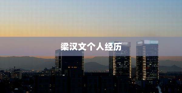 梁汉文个人经历