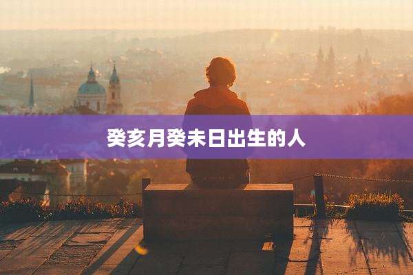 癸亥月癸未日出生的人
