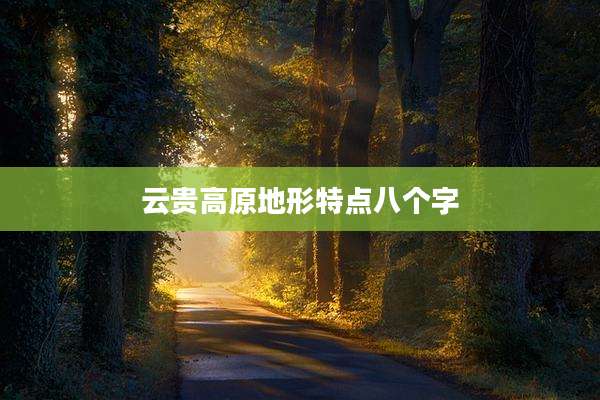 云贵高原地形特点八个字