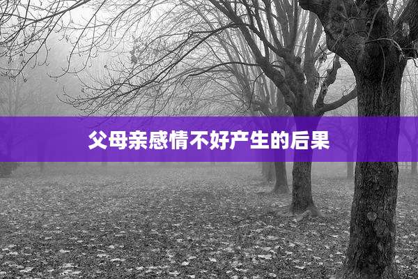 父母亲感情不好产生的后果