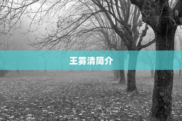 王雾清简介