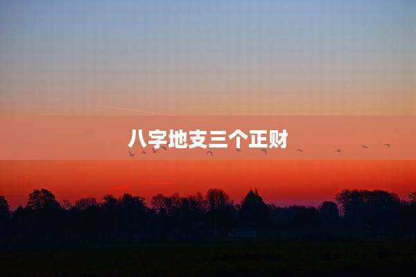 八字地支三个正财