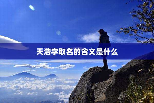 天浩字取名的含义是什么