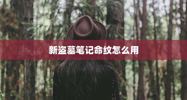 新盗墓笔记命纹怎么用