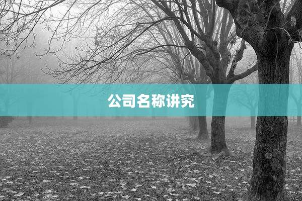 公司名称讲究