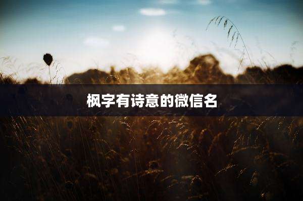 枫字有诗意的微信名