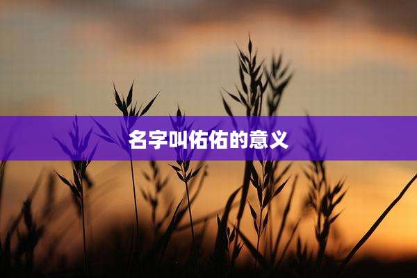 名字叫佑佑的意义