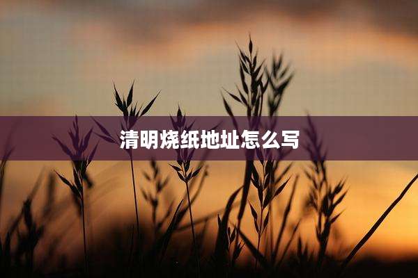 清明烧纸地址怎么写