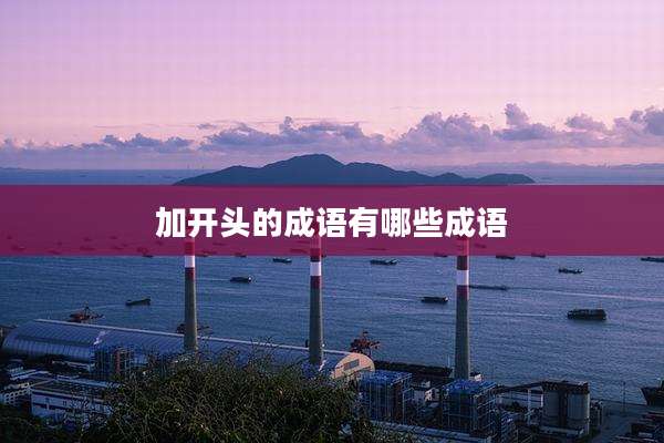 加开头的成语有哪些成语