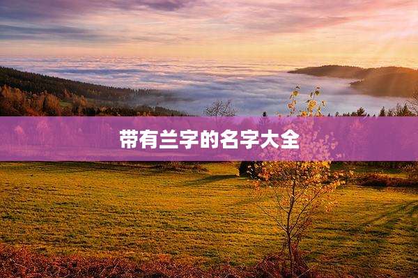 带有兰字的名字大全