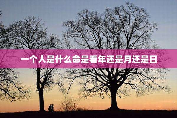 一个人是什么命是看年还是月还是日