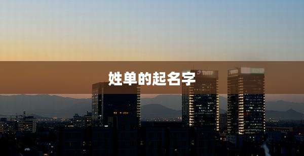 姓单的起名字