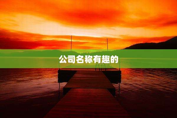 公司名称有趣的