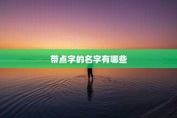 带点字的名字有哪些