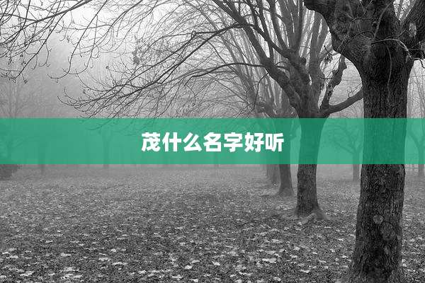 茂什么名字好听