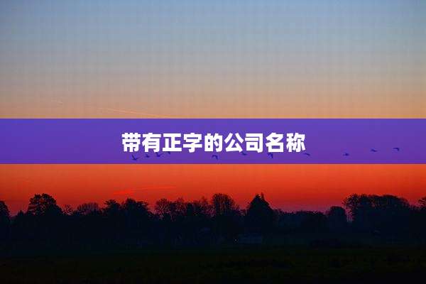带有正字的公司名称