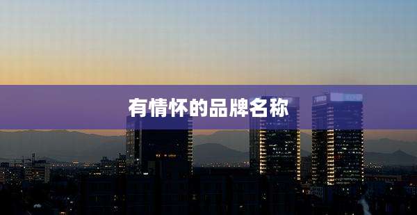 有情怀的品牌名称