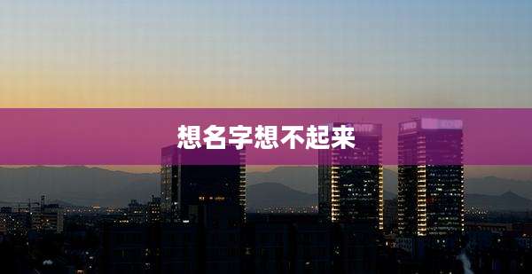 想名字想不起来