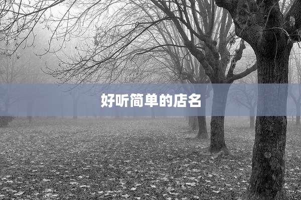 好听简单的店名