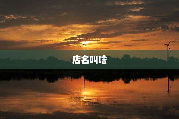 店名叫啥