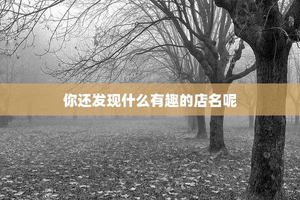 你还发现什么有趣的店名呢