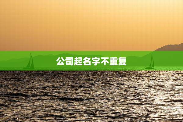 公司起名字不重复