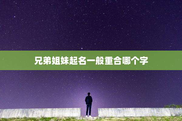 兄弟姐妹起名一般重合哪个字