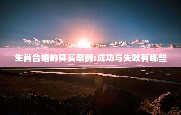 生肖合婚的真实案例:成功与失败有哪些
