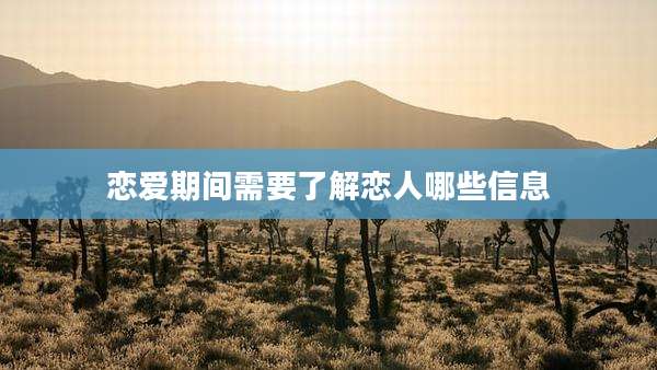 恋爱期间需要了解恋人哪些信息