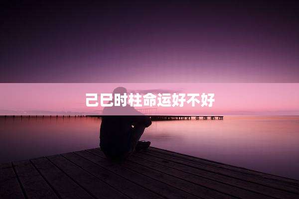 己巳时柱命运好不好