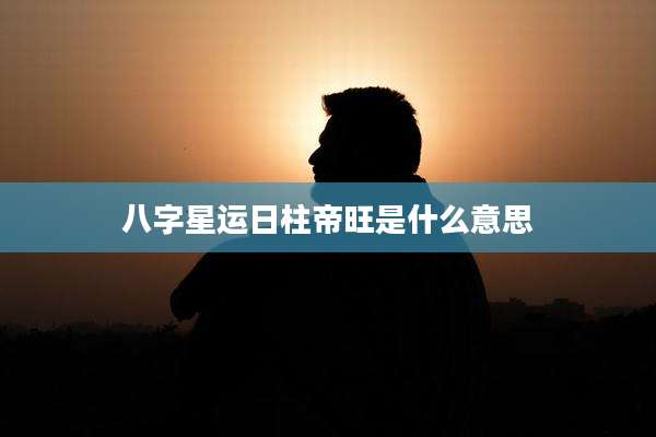 八字星运日柱帝旺是什么意思