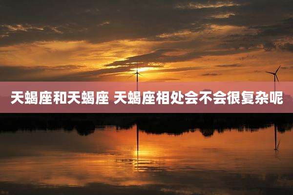 天蝎座和天蝎座 天蝎座相处会不会很复杂呢