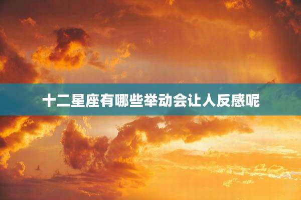 十二星座有哪些举动会让人反感呢