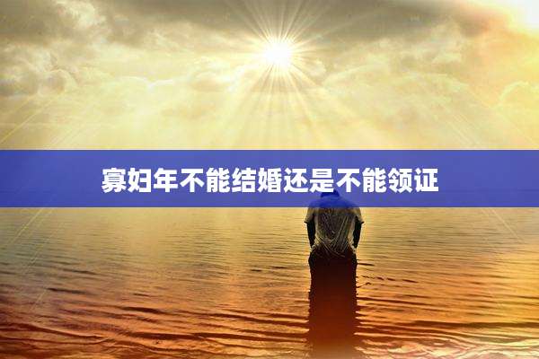 寡妇年不能结婚还是不能领证