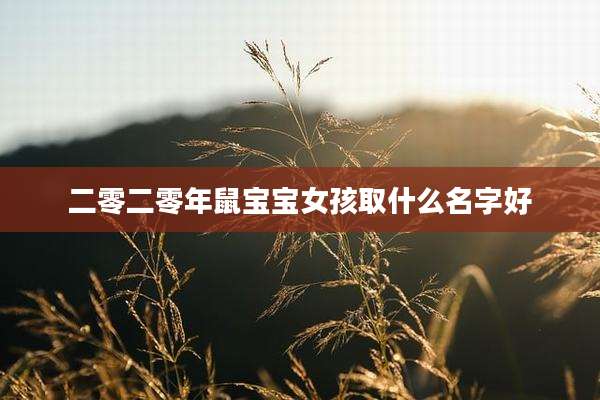 二零二零年鼠宝宝女孩取什么名字好