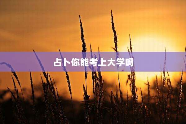 占卜你能考上大学吗