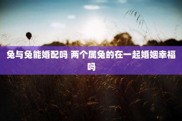 兔与兔能婚配吗 两个属兔的在一起婚姻幸福吗