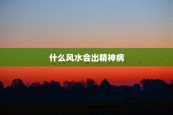 什么风水会出精神病